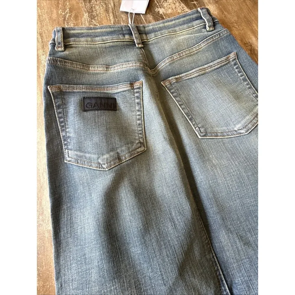 GANNI Tint Edge Faded Wash Organic Denim Maxi Skirt – EU 36 / US 4 NWT